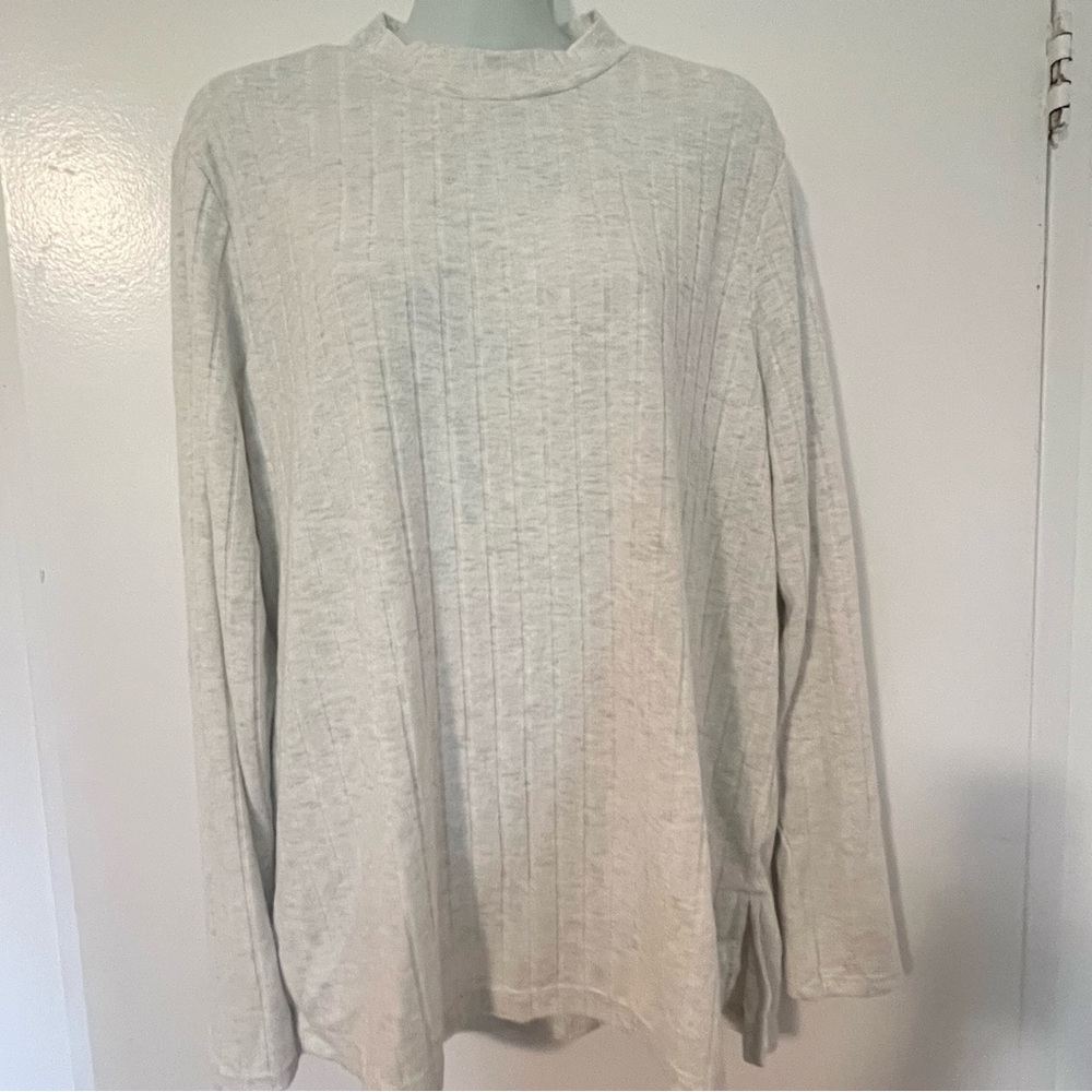 Matty M Cream Cowl Neck Sweater Ribbed Knit